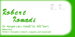 robert komadi business card